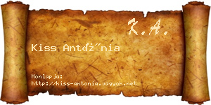 Kiss Antónia névjegykártya