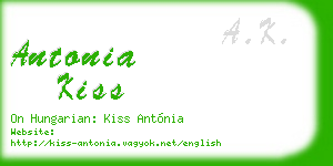 antonia kiss business card