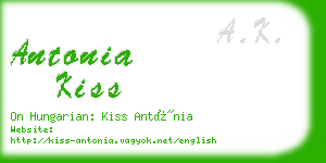 antonia kiss business card